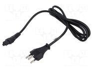 Cable; 3x0.75mm2; IEC C5 female,SEV-1011 (J) plug; PVC; 1.8m POS