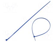 Cable tie; with metal; L: 150mm; W: 3.6mm; blue; polyamide; 176N TIE10