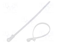 Cable tie; with fixing lugs; L: 150mm; W: 3.6mm; natural; polyamide TIE10