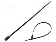 Cable tie; with low profile head; L: 400mm; W: 7.6mm; black; 540N TIE10