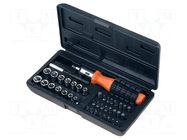 Wrench-set; 6-angles,socket spanner; hex key,square,slot,Torx® AVIT