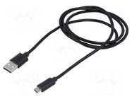 Cable; USB 2.0; USB A plug,USB B micro plug; nickel plated; 1m AKYGA