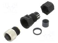 Connector: M12; 4A; 250V; plug; female; PIN: 4; IP67,IP68; straight AMPHENOL LTW