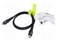 Cable; USB 2.0; Apple Lightning plug,USB C plug; 0.5m; black GOOBAY