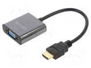 Adapter; D-Sub 15pin HD socket,HDMI plug; black; black SAVIO