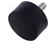 Vibroisolation foot; Ø: 50mm; Thread len: 28mm; steel; H: 25mm ELESA+GANTER