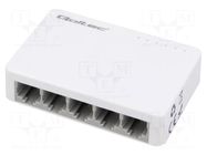 Switch Ethernet; Fast Ethernet; white; 150m QOLTEC