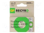 Re-battery: Ni-MH; AA; 1.2V; 2600mAh; ReCyko+; blister; Ready2Use GP