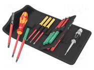 Kit: screwdrivers; insulated; 1kVAC; PZ/S1,PZ/S2; case; 16pcs. WERA