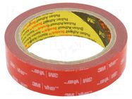 Tape: fixing; W: 25mm; L: 5.5m; Thk: 0.4mm; acrylic; grey; 31N/cm 3M