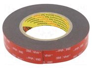 Tape: fixing; W: 25mm; L: 5.5m; Thk: 1.6mm; acrylic; black 3M