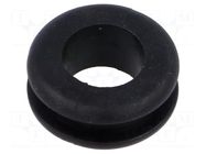 Grommet; Ømount.hole: 18mm; Øhole: 12mm; black; 0÷80°C; PVC ESSENTRA