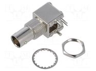Connector: BNC; socket; female; angled 90°; 75Ω; THT; on PCBs AMPHENOL RF