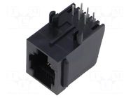 Connector: RJ12; socket; PIN: 6; 6p6c; on PCBs,PCB snap; THT ADAM TECH