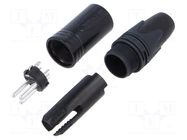 Connector: XLR; plug; male; XX-14; 16A; PIN: 3; straight; for cable NEUTRIK