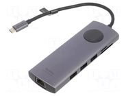 Hub USB; USB 2.0,USB 3.0; grey; Number of ports: 10; 0.15m VENTION