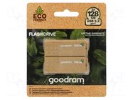 Pendrive; Eco Friendly,USB 3.2; 128GB; R: 60MB/s; W: 20MB/s; brown GOODRAM