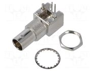 Connector: BNC; socket; female; angled 90°; 75Ω; THT; on PCBs AMPHENOL RF