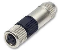 CONNECTOR, FEMALE, M8, 4 POLE