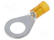 Tip: ring; M8; 4÷6mm2; crimped; for cable; insulated; tinned; yellow ERGOM