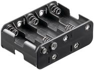 10x AA (Mignon) Battery Holder, black - Push on