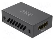Repeater; HDMI socket x2,USB C socket; HDCP 2.3,HDMI 2.1; black DIGITUS