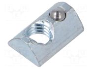 Nut; for profiles; Width of the groove: 8mm; steel; zinc; T-slot FATH