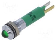 Indicator: LED; prominent; green; 12VDC; 12VAC; Ø8mm; IP67; ØLED: 5mm CML INNOVATIVE TECHNOLOGIES