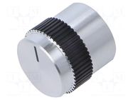 Knob; with pointer; aluminium; Øshaft: 6mm; Ø15x15mm; grey-black MENTOR