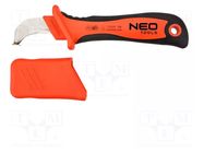 Knife; for electricians; semicircular,with guide shoe; 1kVAC NEO TOOLS