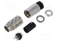 Connector: M16; plug; male; PIN: 6; 5A; 250V; soldering; for cable BINDER