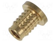 Threaded insert; brass; M6; BN 37898; L: 12.3mm; for plastic TAPPEX