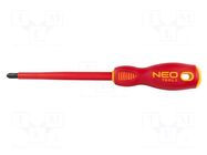Screwdriver; insulated; Phillips; PH3; 150mm; 1kVAC NEO TOOLS