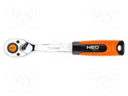Rattle; 1/2"; with switch; 250mm; Teeth: 90 NEO TOOLS