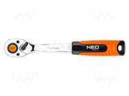 Rattle; 3/8"; with switch; 200mm; Teeth: 90 NEO TOOLS