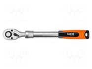 Rattle; 1/4"; telescopic; 150÷200mm; Teeth: 72 NEO TOOLS
