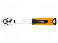 Rattle; 1/4"; with switch; 145mm; Teeth: 72 NEO TOOLS