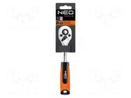 Rattle; 1/4"; with switch; 150mm; Teeth: 45 NEO TOOLS