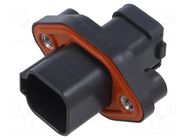 Connector: REC, 6P, BLK, E, CAP, FLANGE DEUTSCH