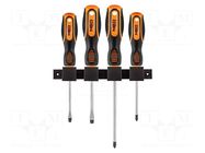 Kit: screwdrivers; Phillips,slot; PH1,PH2,SL 5.5,SL 6.5; 4pcs. NEO TOOLS