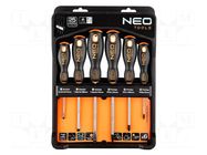 Kit: screwdrivers; Phillips,slot; 6pcs. NEO TOOLS