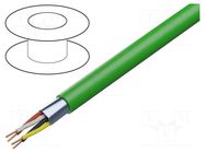 Wire; 2x2x0.8mm2; wire; Cu; LSZH; green; 500m; Øcable: 6.6mm; 300V BELDEN