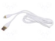 Cable; USB 2.0; Apple Lightning plug,USB A plug; 1.5m; white GEMBIRD