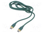 Cable; USB 2.0; USB C plug,both sides; 1.5m; green; silicone; 60W GEMBIRD