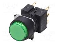 Switch: push-button; 16mm; SPDT; green; IP65; round OMRON