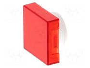 16mm; red; depending on the holder; IP40; Pushbutton: square; A16 OMRON