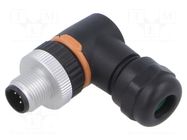 Connector: M12; plug; PIN: 5; male; 60V; angled 90°; IP67; for cable LAPP