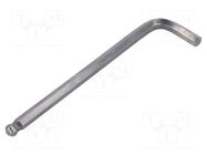 Wrench; hex key,spherical; HEX 8mm; Overall len: 168mm; long BAHCO