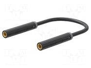 Test lead; 60VDC; 30VAC; 19A; banana socket 4mm,both sides; black STÄUBLI