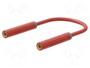 Test lead; 60VDC; 30VAC; 19A; banana socket 4mm,both sides; red STÄUBLI
